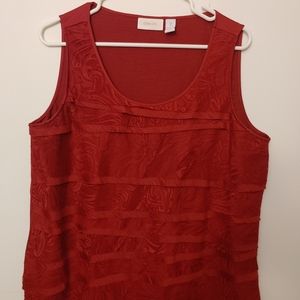 Chico's patterned red top